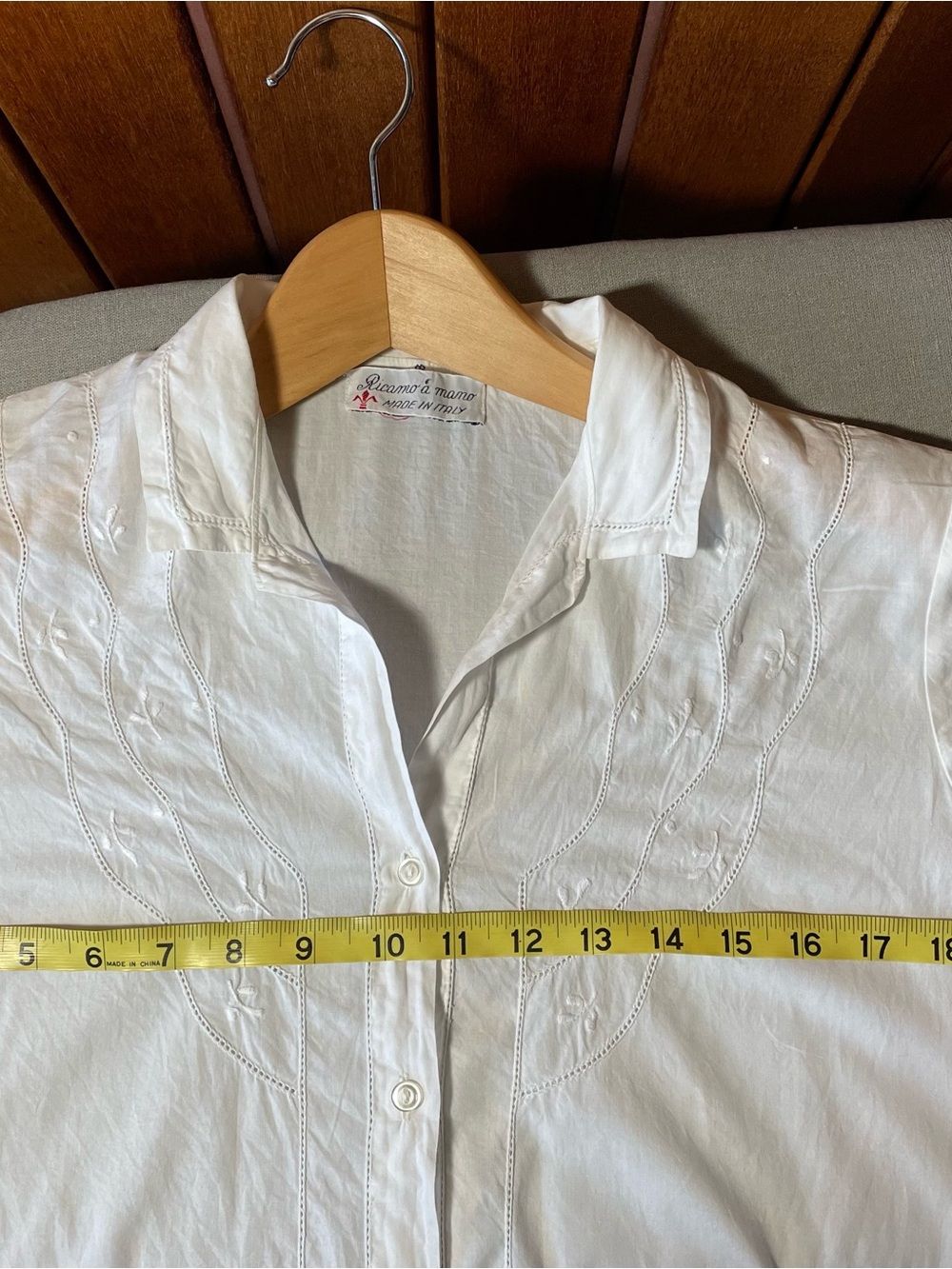 Vintage hand embroidered women’s white shirt - Picture 13 of 14